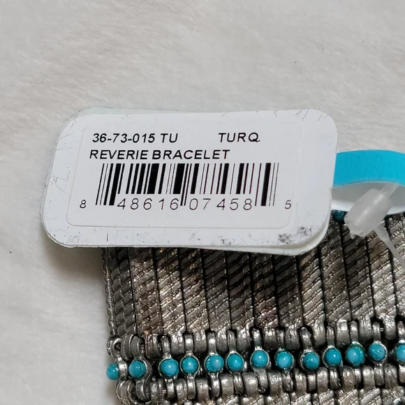 NWT Shiraleah Reverie Silver and Turquoise Chain Bracelet - Picture 4 of 5